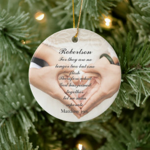 Christelijk Schrift Huwelijksfoto Keramisch Ornament
