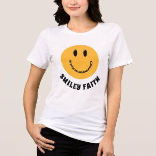 Christelijk Smiley Gezicht Smiley Geloof Vreugde v Tri-Blend Shirt