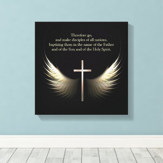 Christelijk Spirit en Cross Custom Bijbel Verse Canvas Afdruk (Insitu (Houten vloer))