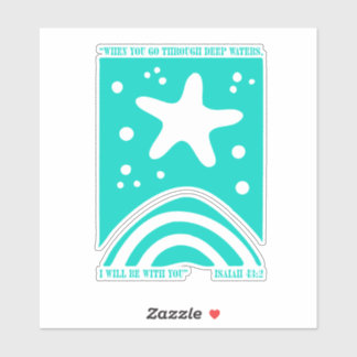Christelijk Stervisontwerp Als Je Door Diep Gaat Sticker