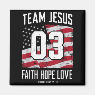 Christelijk - Team Jezus 03 Geloof Hoop Liefde Magneet