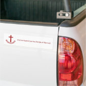 Christelijk terugbetaald rood kruis- en tekstontwe bumpersticker (Op Truck)