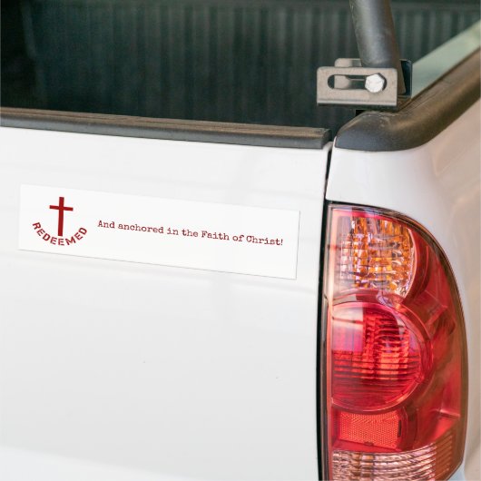 Christelijk terugbetaald rood kruis- en tekstontwe bumpersticker (Op Truck)