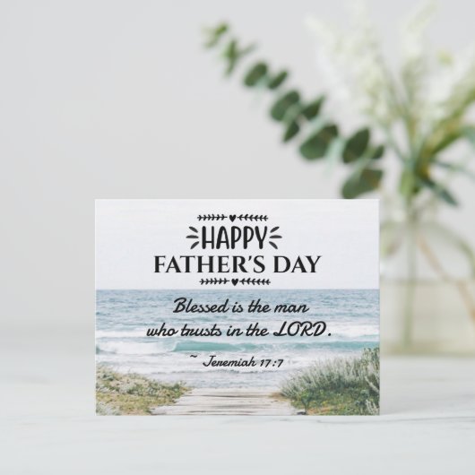 Christelijk Uitzicht Vaderdag Bijbelverse Oceaan Briefkaart (Staand voorkant)