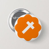 Christelijk vinkje ronde button 5,7 cm (Voorkant /achterkant)