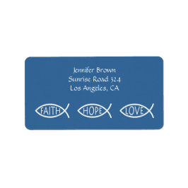 Christelijk visadreslabel etiket