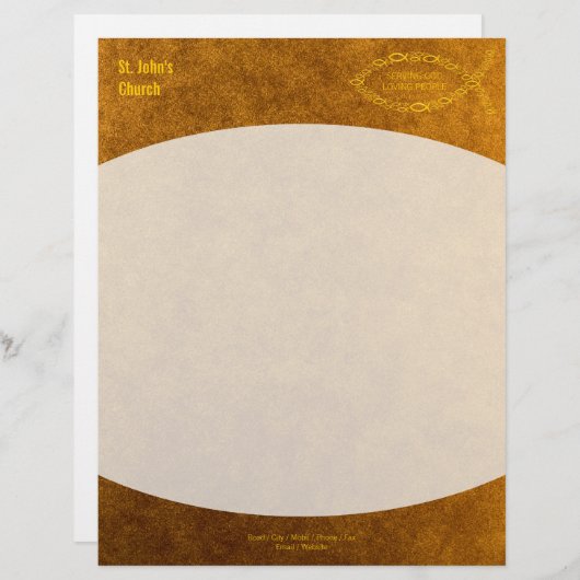 Christelijk vissymbool Gold Letterhead Custom Briefhoofd (Voorkant / Achterkant)