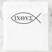 Christelijk vissymbool ICHTHYS of ICHTHUS Rechthoekige Sticker (Tas)