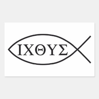 Christelijk vissymbool ICHTHYS of ICHTHUS Rechthoekige Sticker