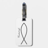 Christelijk vissymbool Ichthys Thunder_Cove Bagagelabel (Achterkant verticaal)