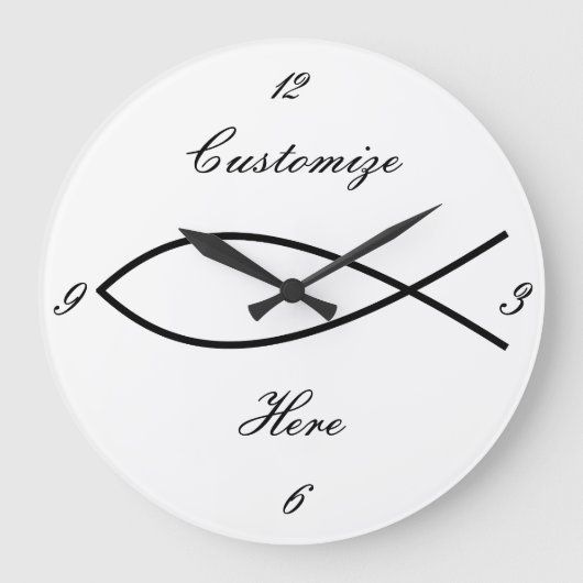 Christelijk vissymbool Ichthys Thunder_Cove Grote Klok (Voorkant)