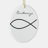 Christelijk vissymbool Ichthys Thunder_Cove Keramisch Ornament (Rechts)