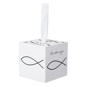 Christelijk vissymbool Ichthys Thunder_Cove Kubus Ornament