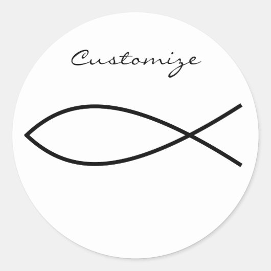 Christelijk vissymbool Ichthys Thunder_Cove Ronde Sticker (Voorkant)