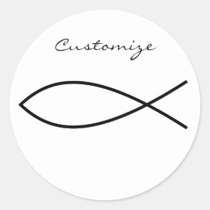 Christelijk vissymbool Ichthys Thunder_Cove Ronde Sticker