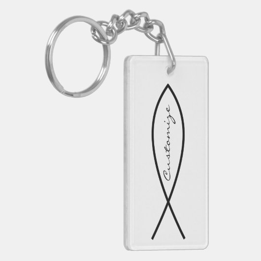 Christelijk vissymbool Ichthys Thunder_Cove Sleutelhanger (Voorkant Links)