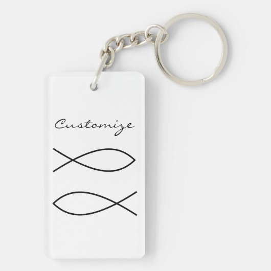 Christelijk vissymbool Ichthys Thunder_Cove Sleutelhanger (achterkant)