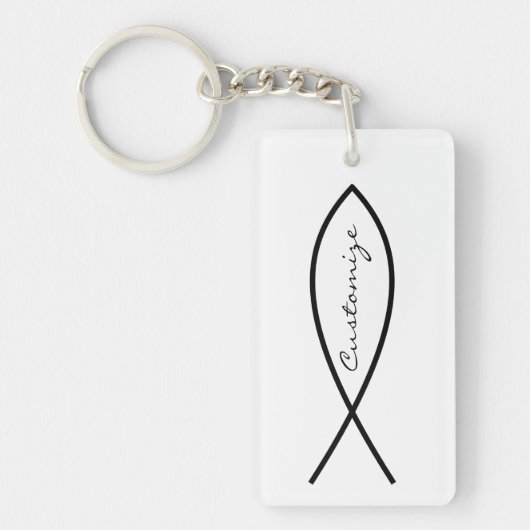Christelijk vissymbool Ichthys Thunder_Cove Sleutelhanger (Voorkant)