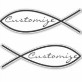 Christelijk vissymbool Ichthys Thunder_Cove Sticker (Voorkant)