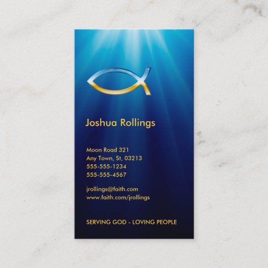 Christelijk vissymbool | Inspirerend Visitekaartje (Voorkant)
