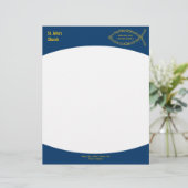 Christelijk vissymbool Letterhead Briefhoofd Ontwerp (Staand voorkant)