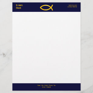 Christelijk vissymbool Letterhead Briefhoofd Sjabloon