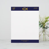 Christelijk vissymbool Letterhead Briefhoofd Sjabloon (Staand voorkant)