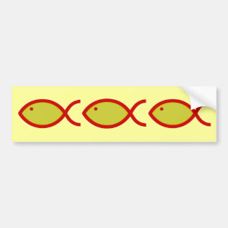 Christelijk vissymbool - LOUD! Goud en rood Bumpersticker