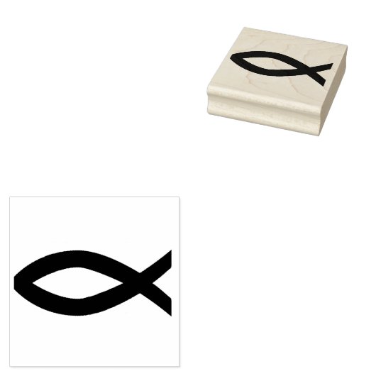 CHRISTELIJK VISSYMBOOL RUBBER STEMPEL (Gestempeld)