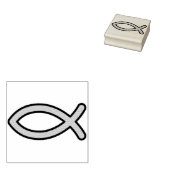 Christelijk vissymbool rubberstempel (Gestempeld)