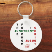 Christelijk vrij in Christus JUNETEENTH Sleutelhanger (Voorkant)