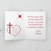 Christelijk Vrolijk Kerstrood aanpasbaar Feestdagen Kaart (Binnen)