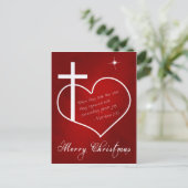 Christelijk Vrolijk Kerstrood aanpasbaar Feestdagenkaart (Staand voorkant)