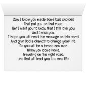 Christelijk Wenskaart van Son Inmate (Binenzijde Horizontaal (Onderkant))