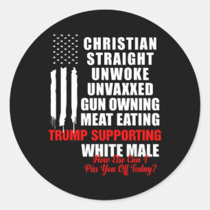 Christelijk wit recht ongewekt Amerika FL Ronde Sticker