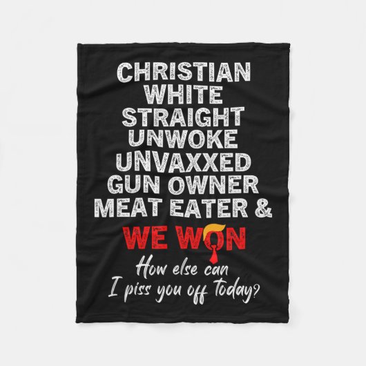 Christelijk Wit Recht Ongewekt Unvaxxed Pistool Ei Fleece Deken (Voorkant)