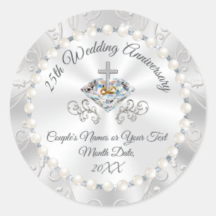 Christelijke 25e Jubileum Stickers voor Envelopes