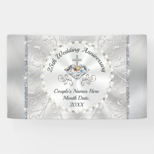 CHRISTELIJKE 25th Wedding Jubileum Banners (Horizontaal)