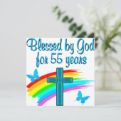 CHRISTELIJKE 55E VERJAARDAG KAART (Staand voorkant)