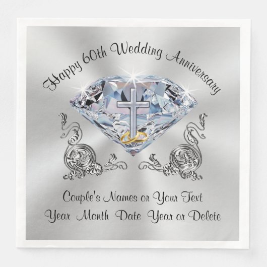 Christelijke 60e bruiloft Jubileum servetten (Voorkant)