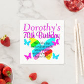 CHRISTELIJKE 70E VERJAARDAG AANGEPASTE VLINDER SER SERVETTEN (Insitu)