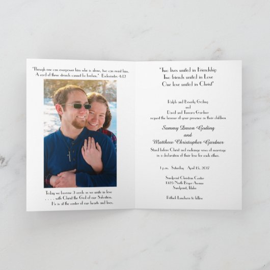 Christelijke aankondiging bruiloft/uitnodiging (Binnen)