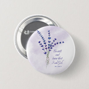 Christelijke Aanmoediging Lavendel met Schriftuur Ronde Button 5,7 Cm
