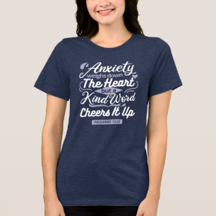 Christelijke Aanmoedigingscitaat – Angst & Vriende Tri-Blend Shirt