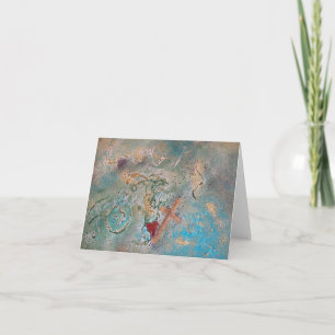 Christelijke Abstracte Cross en Heart Note Kaart