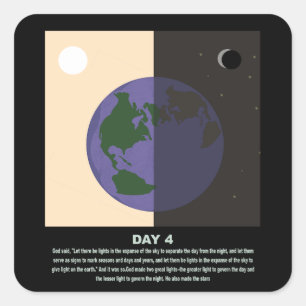 Christelijke abstracte minimale art-genesis dag4 s vierkante sticker