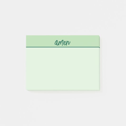 Christelijke AMEN Sticky Notitieblok Groene Typolo Post-it® Notes (Voorkant)