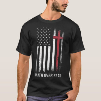 Christelijke Amerikaanse vlag Amerikaanse Christus T-shirt