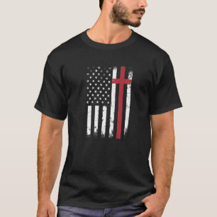 Christelijke Amerikaanse vlag Amerikaanse patriott T-shirt