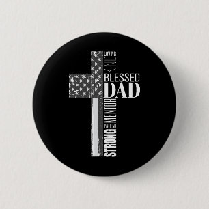 Christelijke Amerikaanse Vlag Religieuze Fath Ronde Button 5,7 Cm